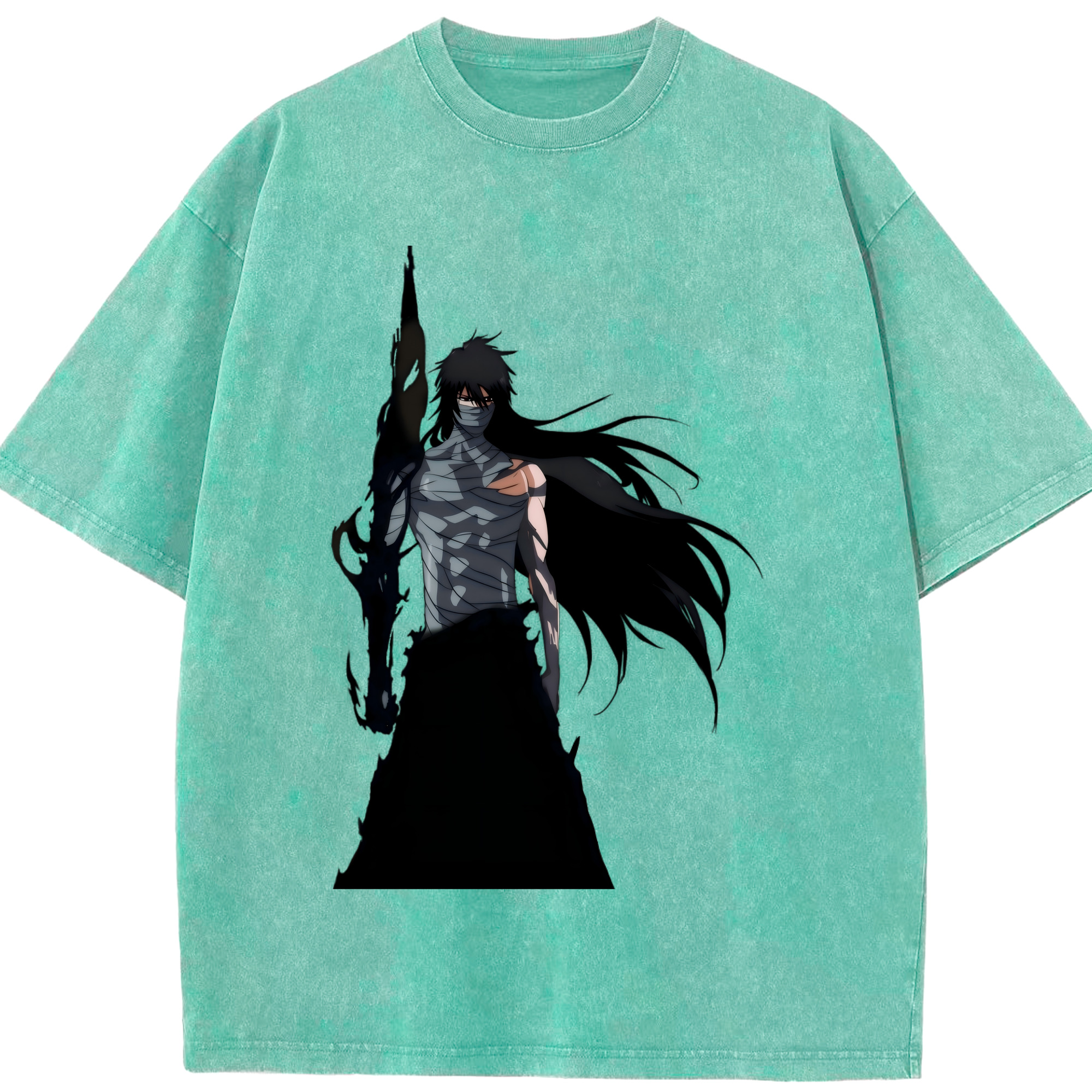 （画像用） ブリーチ 黒崎一護（くろさき いちご）BLEACH Kurosaki Ichigo 綿100% ヴィンテージ風 半袖Tシャツ（フロントプリント）